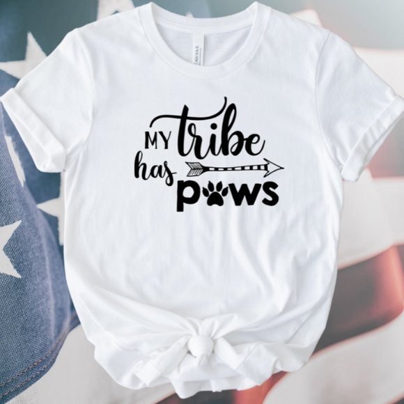 Soft Comfy Graphic Tee My Tribe Has Paws - Picture 1 of 2